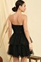 Waist Belted Lined Skirt Layered Tulle Dress - 4