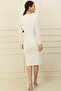 Double-breasted Single Collar Bead Detailed Half Lined Wrap Dress - 4