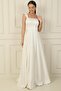 Spaghetti Strap Stone Detailed Square Neck Lined Long Satin Dress - 3