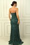 Strapless Long Dress with Stones and Sequins Lining - 4