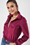 Double Pocket Suede Coat with Elastic Waist