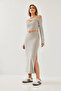 Women's Gray Madonna Collar Bottom-Top Set 60351208 - 3
