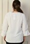 V-Neck Semi Organza Crepe B.B. Blouse - 4
