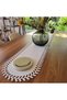 Runner American Service Tablecloth 40X110 cm Decorative Dining Table Felt White Color Leaf Model - 5