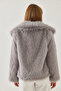 Women's Gray Fur Araboy Coat 2429 60351214 - 4