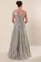 Front Back V-Neck Lining Plus Size Long Dress with Mirror - 5