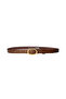Women's Light Brown Belt with 100% Genuine Leather, Gold Color Buckle 2cm; Dress, Pants Belt_2Oval - 7