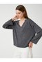 V-Neck Sweatshirt Bat Sleeve - 2