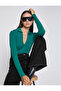 Polo Neck Crop T-Shirt Long Sleeve