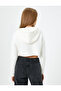 Crop Hooded Sweatshirt Asymmetric Cut NYC Printed - 8