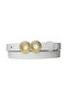 100% Genuine Leather, Thin 2 cm Milk White Women's Belt with Gold Color Buckle; Dress, Trouser Belt_Gözov - 2