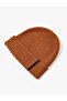 Basic Knitted Beret with Fold Detail and Stripe Pattern - 2