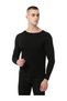Men's Black Sports Look Thermal Underwear Bottom Top Set
