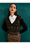 Diamond Patterned Knitwear Sweater V-Neck Cashmere Textured - 2