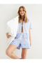 Pajama Bottoms Shorts Floral Elastic Waist Cotton