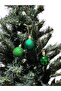 6 Pieces 4 cm Green Christmas Ball Set in Silvery & Matte & Bright Colors