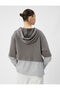 Hooded Striped Sweatshirt Double Fabric Cuffs Cotton Blend - 4