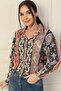 Oversize Shirt with Shawl Pattern - 2