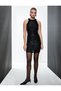 Mini Halter Neck Dress - Sequined and Lined - 3