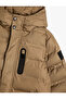 Long Puffer Coat with Fleece Lining, Quilted Hood, and Windproof Cover - 3