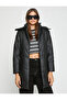 Long Puffer Jacket with Hooded Zipper - 3