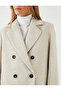 Stitched Coat Double Breasted Closure Buttoned with Pockets - 5