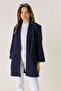 Shawl Collar Lycra Long Jacket - 3