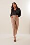 Plus Size Lycra Trousers - Elastic Waist and Pockets