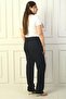 Imported Crepe Plus Size Trousers with Elastic Sides - 4