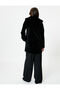 Plush Coat with Zipper and Removable Faux Fur Pocket - 4