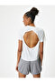 Sports T-Shirt Back Detail Oversize Crew Neck Short Sleeve - 4