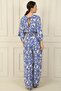 Front Back V Neck Crop Elastic Waist Pocket Palazzo Pants Floral 2 Piece Set - 4