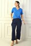 Women's Elastic Waist Pocket Palazzo Ayrobin Trousers - 3