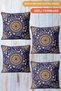 4-Piece Digital Printed Gift Sofa Set - Uzbek Patterned, Red, Burgundy