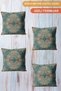 Green Uzbek Patterned 4-Piece Throw Pillow Pillow Case - Digital Printed Gift Sofa