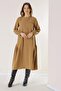 Buttoned Sleeve Pocket Ruffle Liyocel Dress - 3