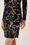 Double Breasted Collar Buckle Detailed Patterned Lycra Dress - 4