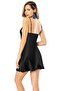 Satin Women's Nightgown Lace Detailed Adjustable Strap Black - 7