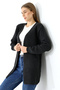 Women's Anthracite Kangaroo Pocket Knitwear Cardigan - 3