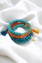 Design Wrapped Wooden Crystal Alaçatı Bead Bracelet - 4