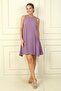 Women's Sleeveless Linen Effect Short Dress - 3