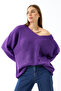 Women's Oversize Casual V-Neck Knitwear Sweater - 2