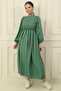 Laced Linen Effect Long Dress - 3