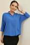 Polo Neck Three Quarter Sleeve Ayrobin Blouse