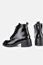 Women's Black Patent Leather Genuine Leather Number 36-41 Square Toe Lace-Up Boots & Booties - 4