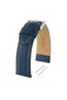 R4101W Leather Strap - Navy Blue - White - 26mm - 3