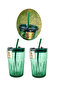 2 Pieces Emerald Green Glass Mug Cup Coffee Soft Drink Dessert Cocktail Glass Green 470 ml - 3