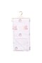 Ecru Pink Purple - Unisex Muslin Blanket with Hedgehog and Fox Pattern 80X90