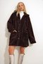 Double Pocket Buttoned Front Oversize Plush Jacket Zyn-58557 - 3