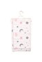 Unisex White Pink Piping Cloud Moon Star Patterned Flannel Blanket - 2